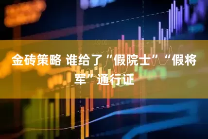 金砖策略 谁给了“假院士”“假将军”通行证