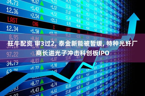 旺牛配资 审3过2, 泰金新能被暂缓, 特种光纤厂商长进光子冲击科创板IPO